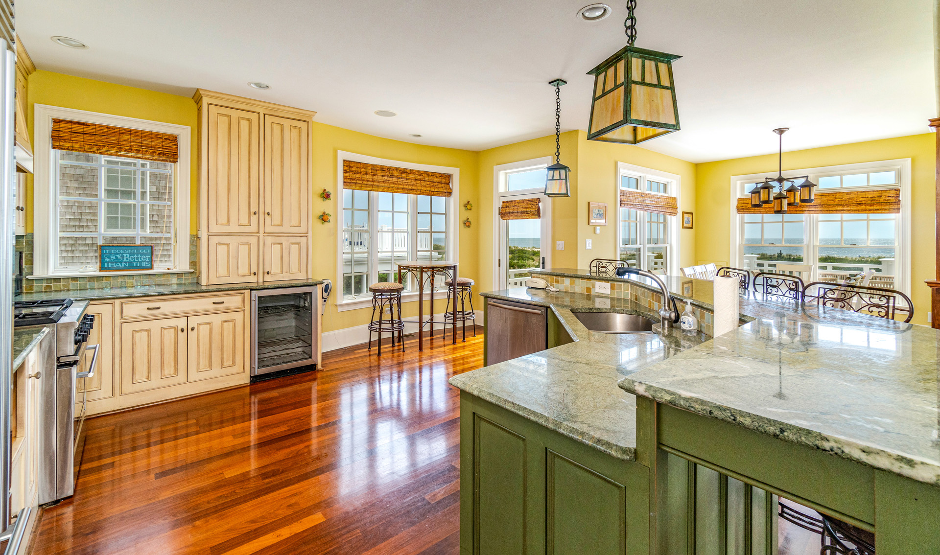 Chef's kitchen with ocean views